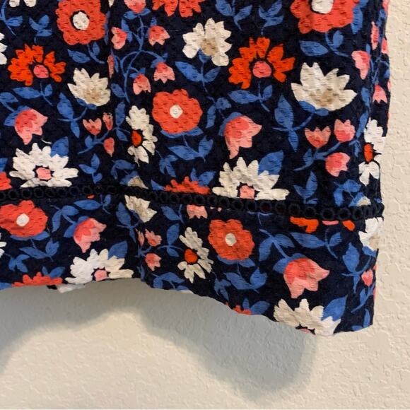 Kate Spade Blue and Red Floral Sleeveless V Neck Mini Dress - Picture 6 of 15